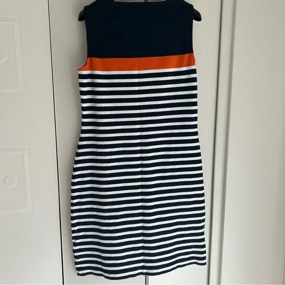Brooks Brothers Navy/Orange Striped Cotton Dress Medium - Picture 4 of 4
